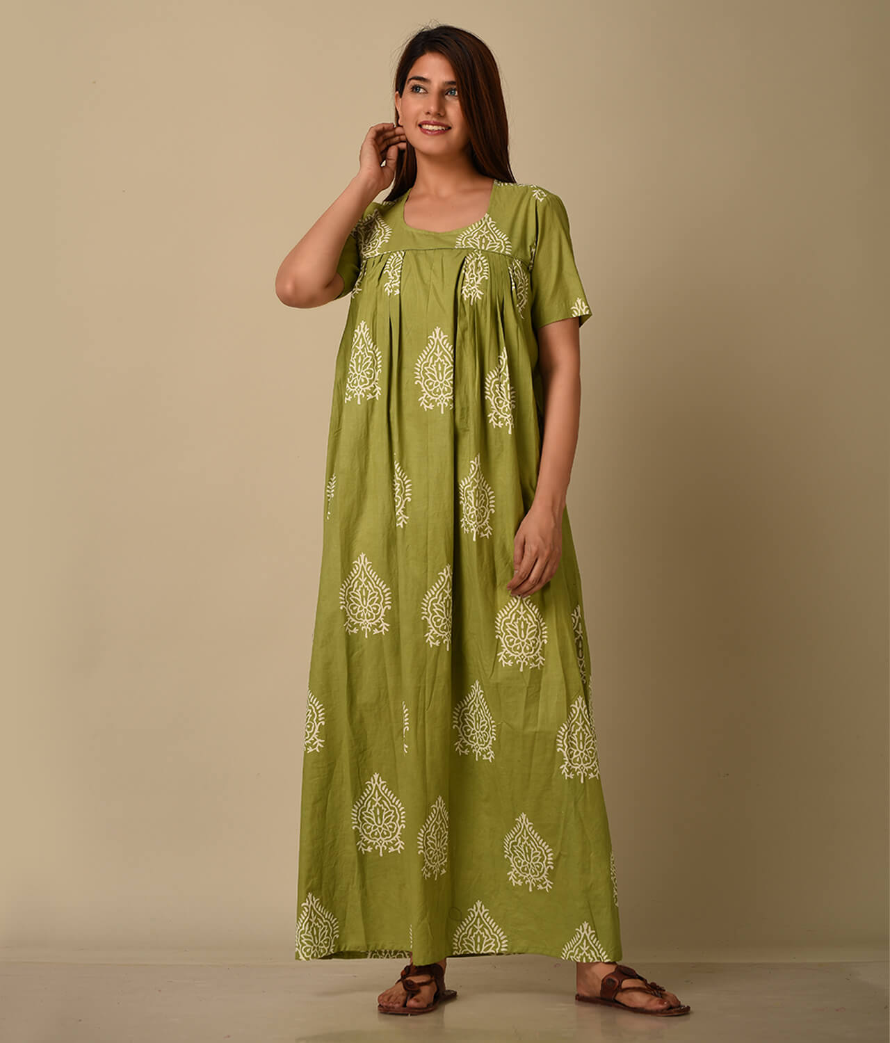 Green Cotton Gown