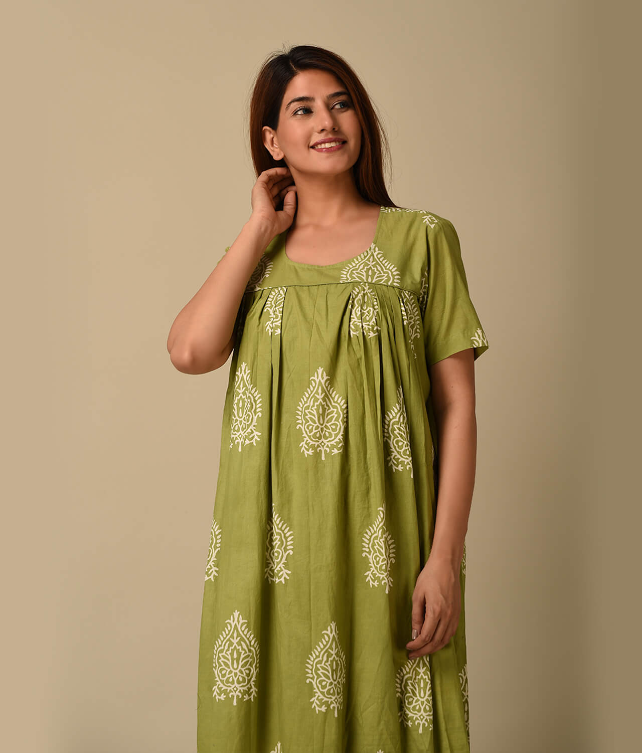 Green Cotton Gown