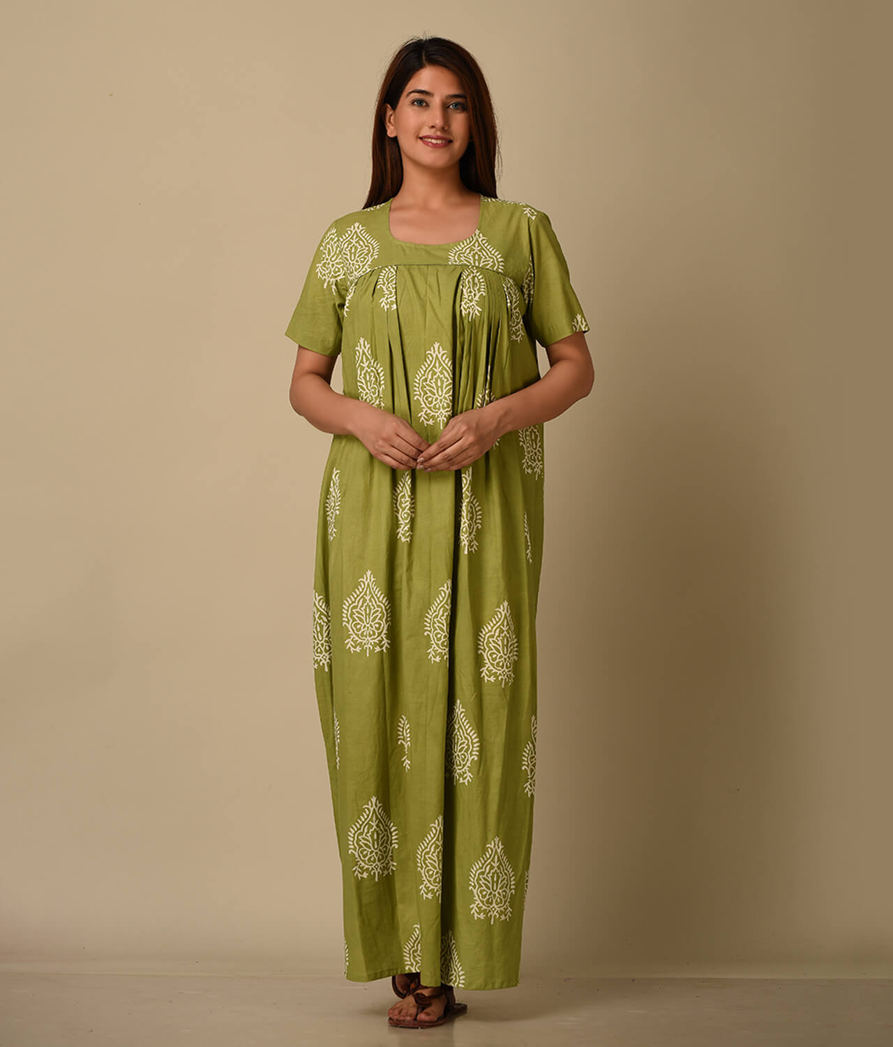 Green Cotton Gown