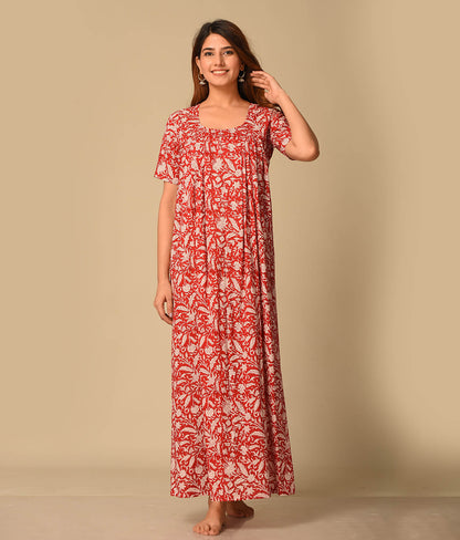Floral Printed Cotton Gown