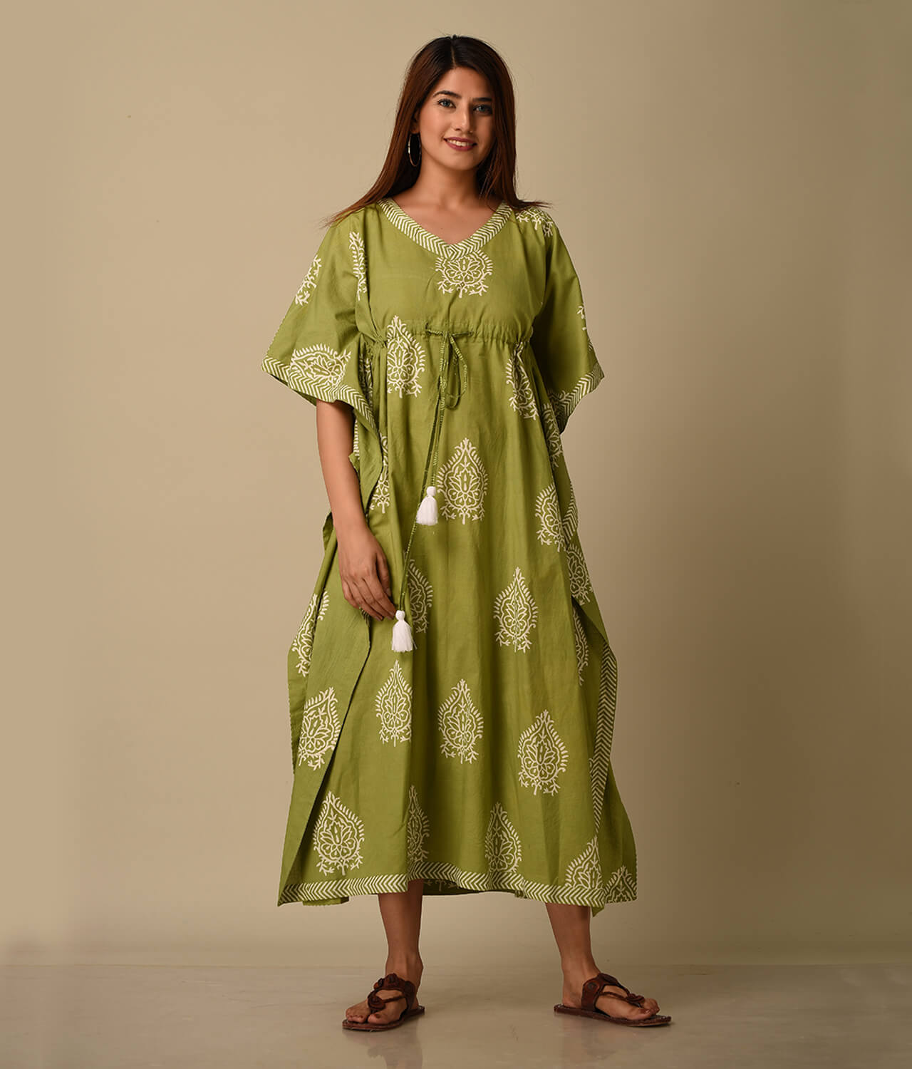 Maternity Kaftan Floral Printed Kaftan Nightie for Women