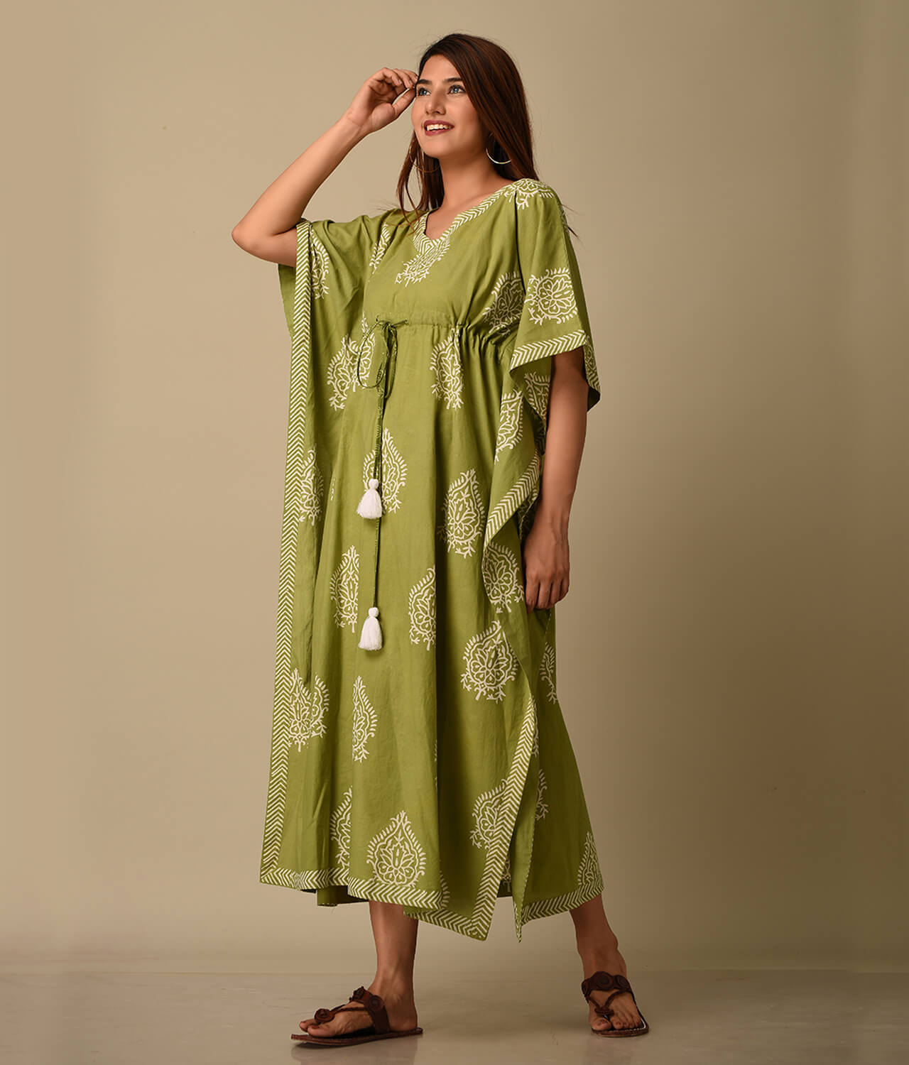 Maternity Kaftan Floral Printed Kaftan Nightie for Women