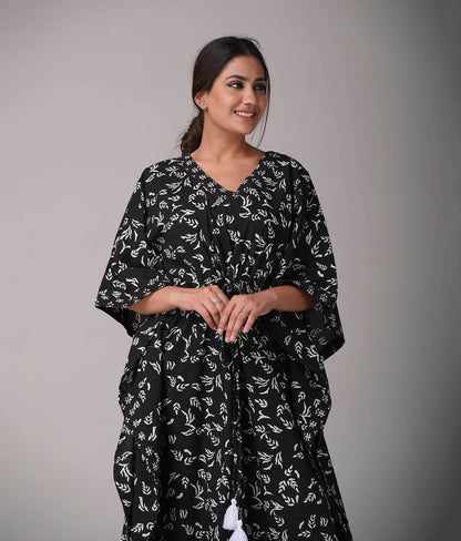 Maternity Cotton Kaftan Black Edition