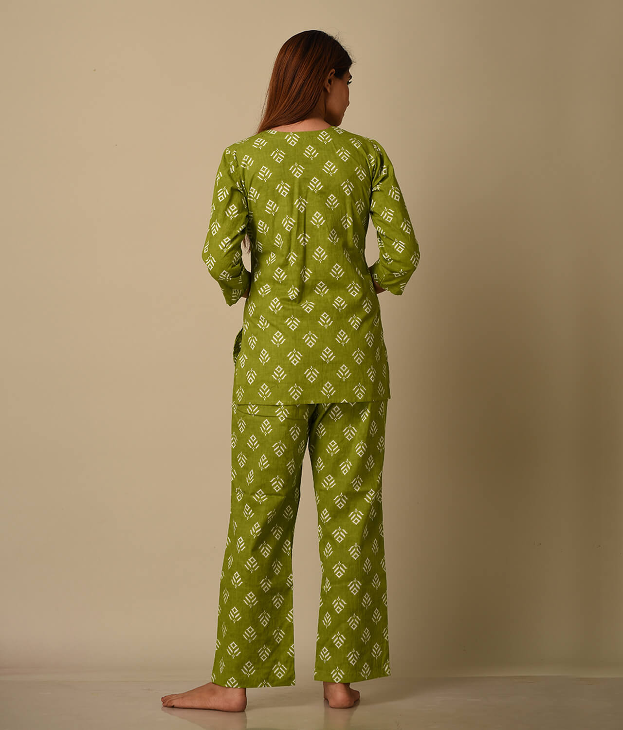 Co ord Set for Women Green top with Pant Palazzo